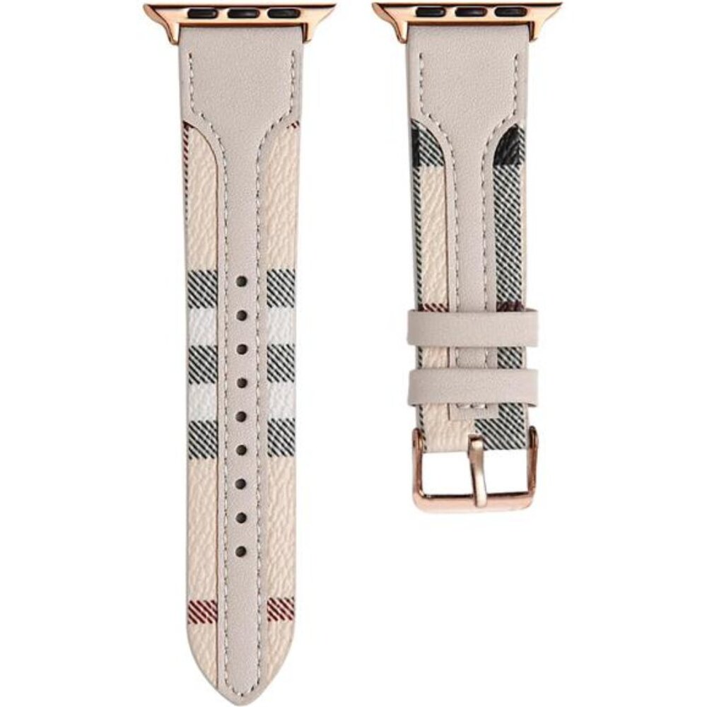 NEW Plaid Luxury Leather Apple Watch Band